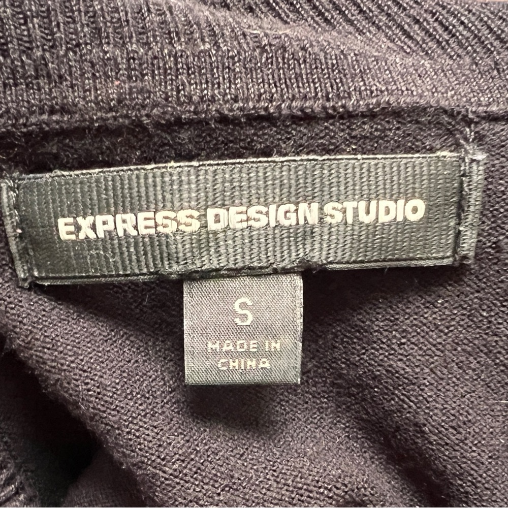 Express Design Studio Black Turtleneck Balloon Sleeve Sweater | Size: S - Picture 6 of 8